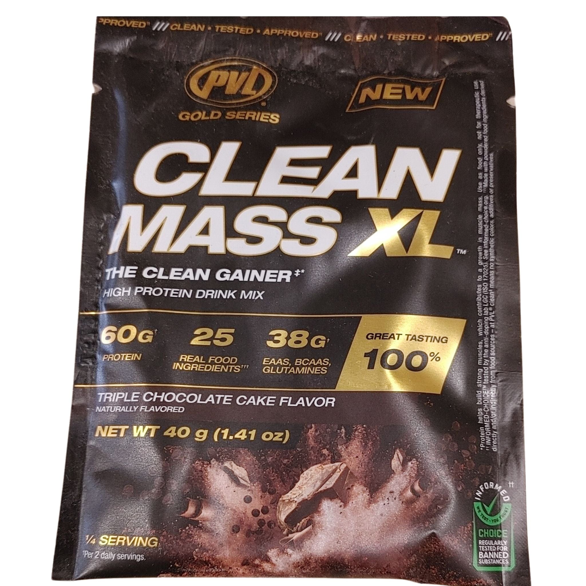 PVL Clean Mass XL Weight Gainer, 40g SAMPLE