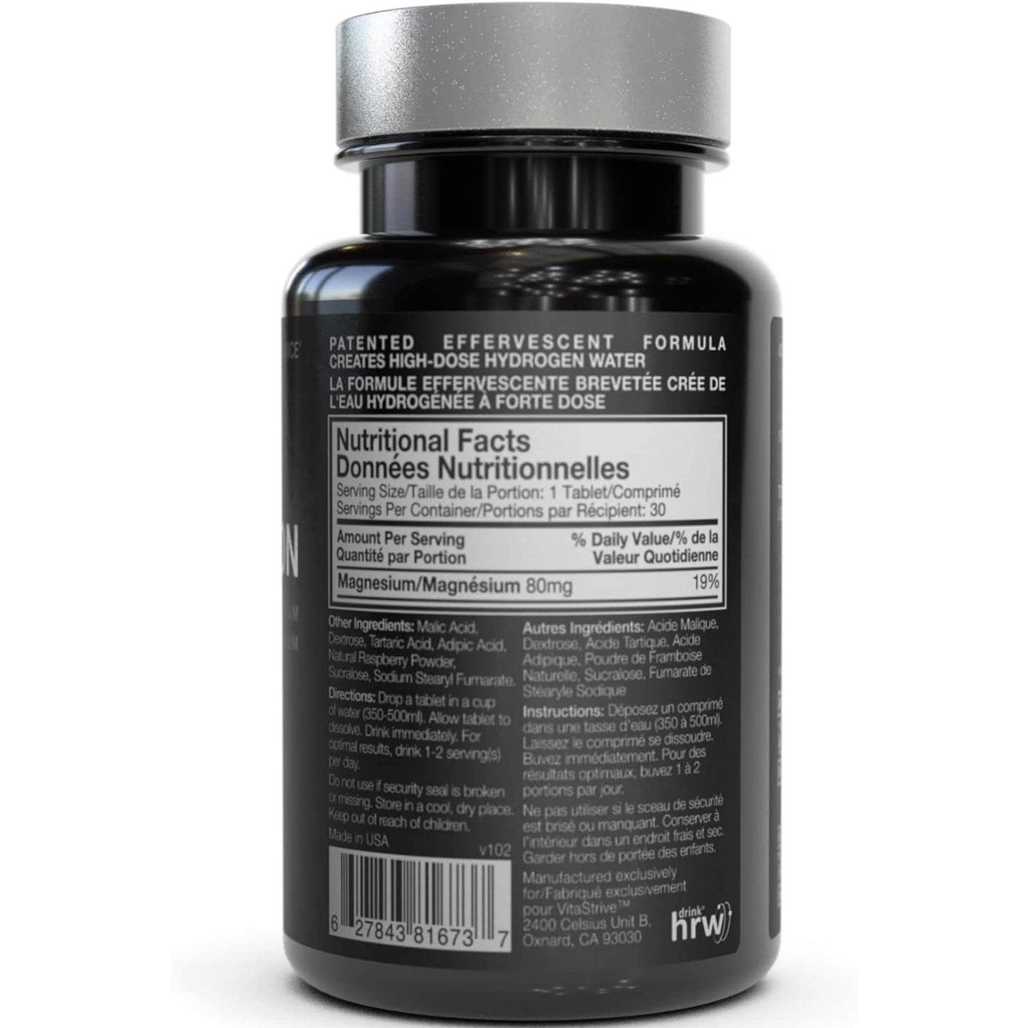 Drink HRW TRUE | PERFORMANCE Rejuvenation Sport, Advanced Molecular Hydrogen with Magnesium, 30-60 Tablets