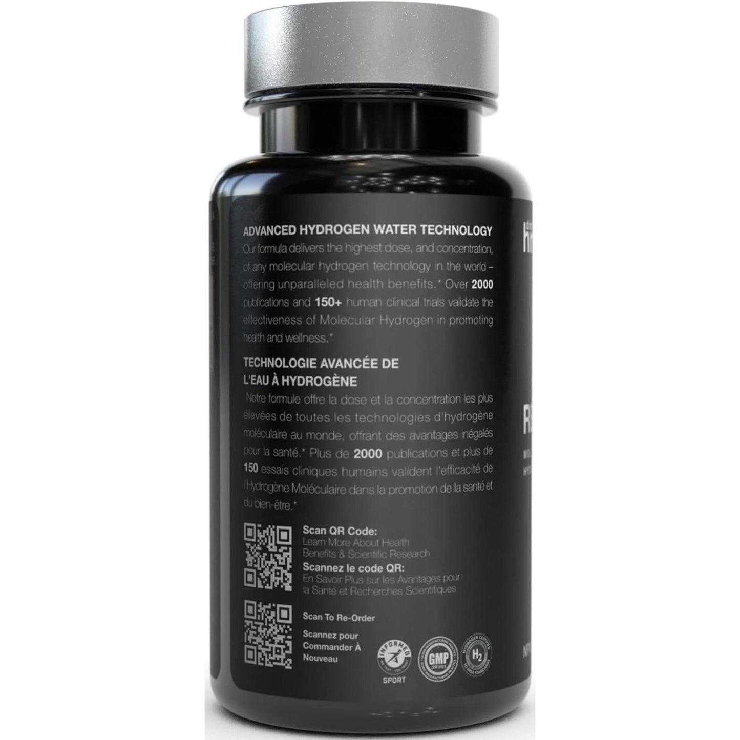 Drink HRW TRUE | PERFORMANCE Rejuvenation Sport, Advanced Molecular Hydrogen with Magnesium, 30-60 Tablets