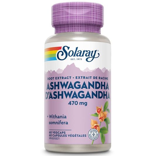 Solaray Ashwagandha Root Extract 470mg, 60 Vegetable Capsules