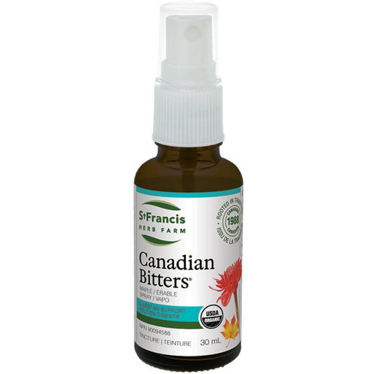 St. Francis Canadian Bitters Maple Spray, Digestive Bitters, Soothing relief of heartburn and Indigestion, 30ml