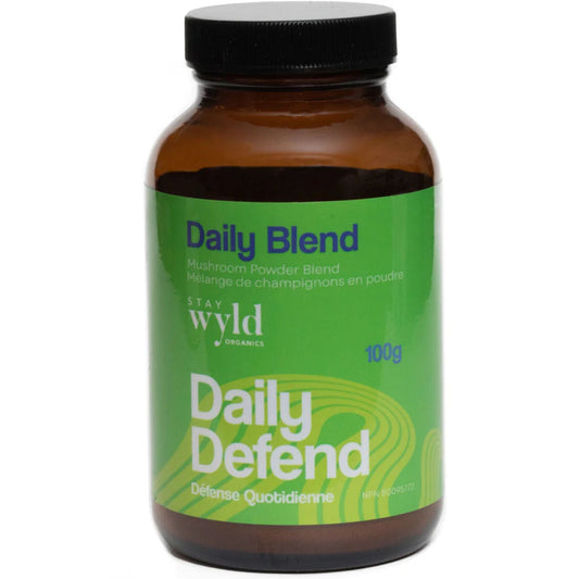 100g Powder // Stay Wyld Daily Defend Mushroom Blend Powder, Unflavoured // 100g, Unflavoured