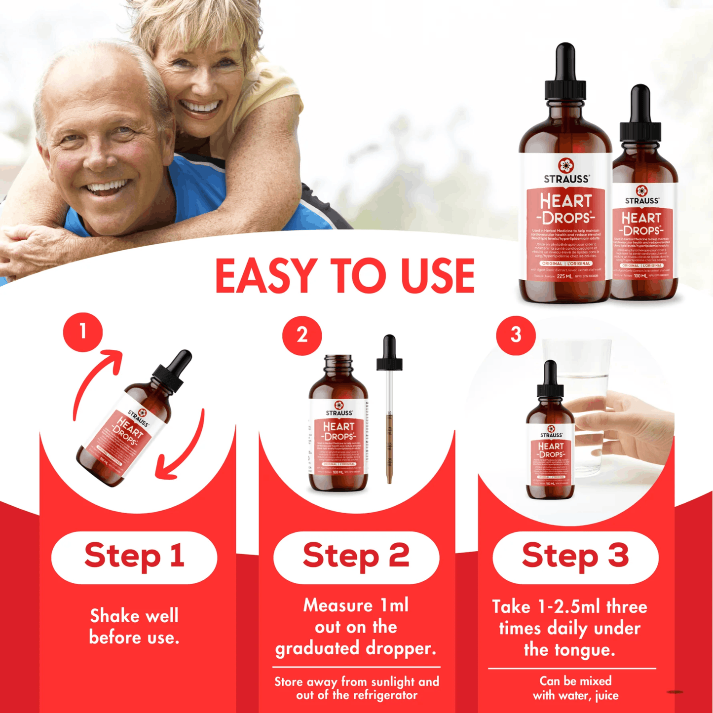 Strauss Heart Drops Herbal Heart Support Supplement How to Use