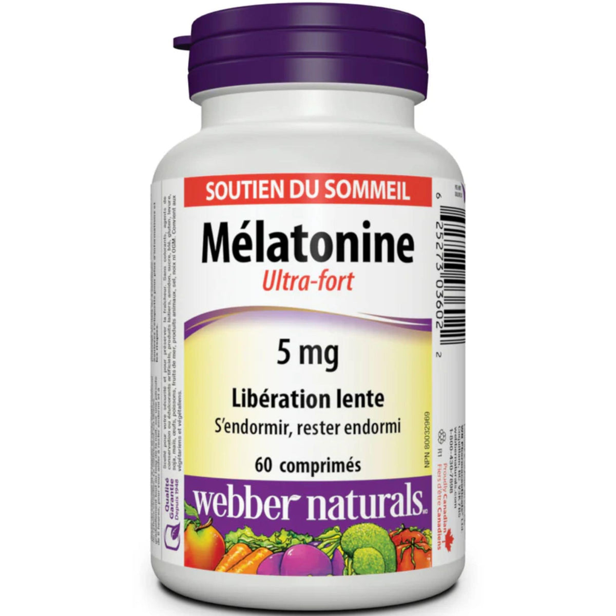 Webber Naturals Melatonin 5mg, Time Release, 60 Tablets