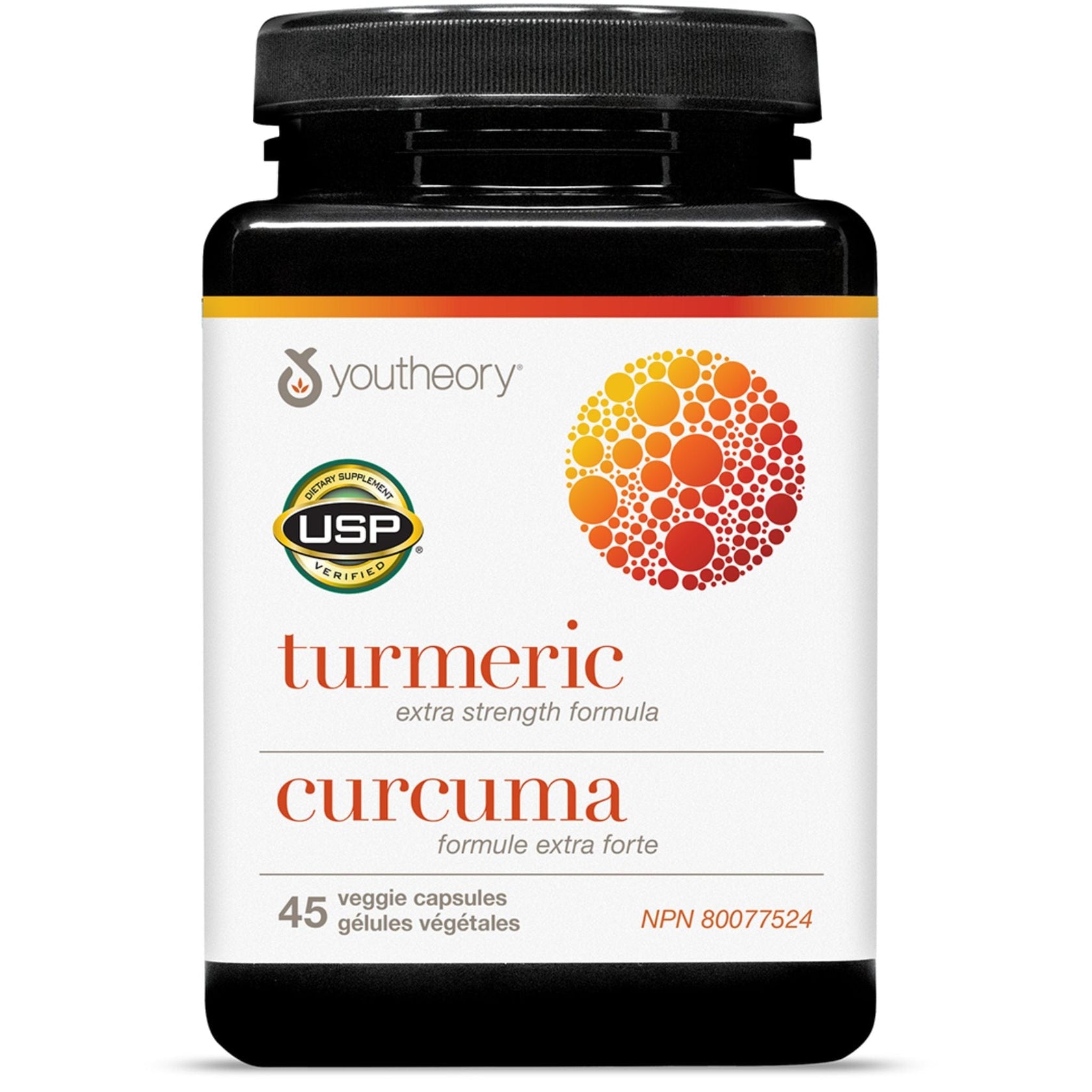 YouTheory Turmeric Extra Strength Formula 500mg, 45 Veggie Capsules Vitamart.ca
