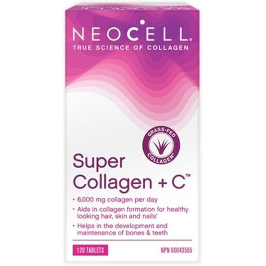 NeoCell Super Collagen + C (Bovine Collagen 1000mg plus Lysine and Vitamin C), 120 Capsules