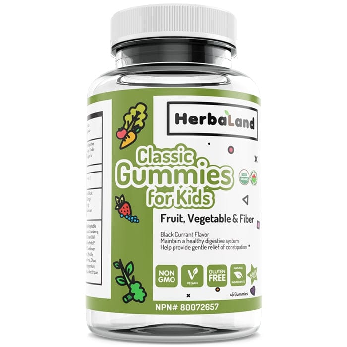 Herbaland Classic Gummies For Kids Fruit, Vegetable & Fiber, 60 Gummies