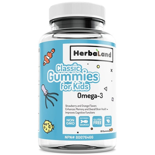 Herbaland Omega-3 Gummies for Kids With DHA, 60 Gummies