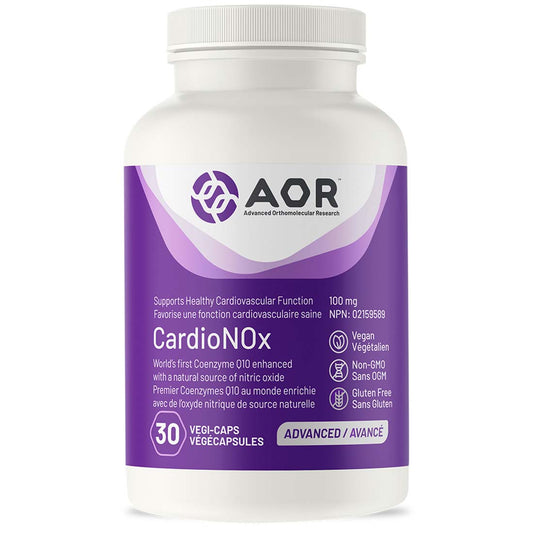 AOR CardioNOx CoQ10 100mg Enhanced with Nitric Oxide, 30 Vegi-Capsules
