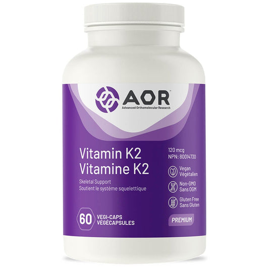 AOR Vitamin K2 120mcg, 60 Vegi-Softgels