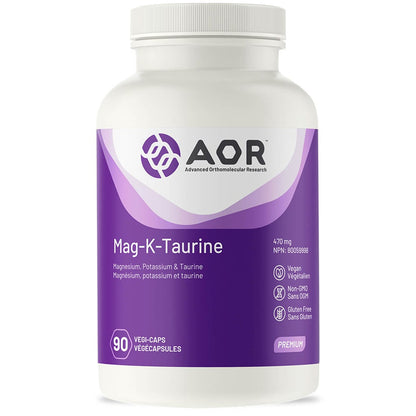 AOR Mag-K-Taurine, 500mg, 90-180 Vegetable Capsules
