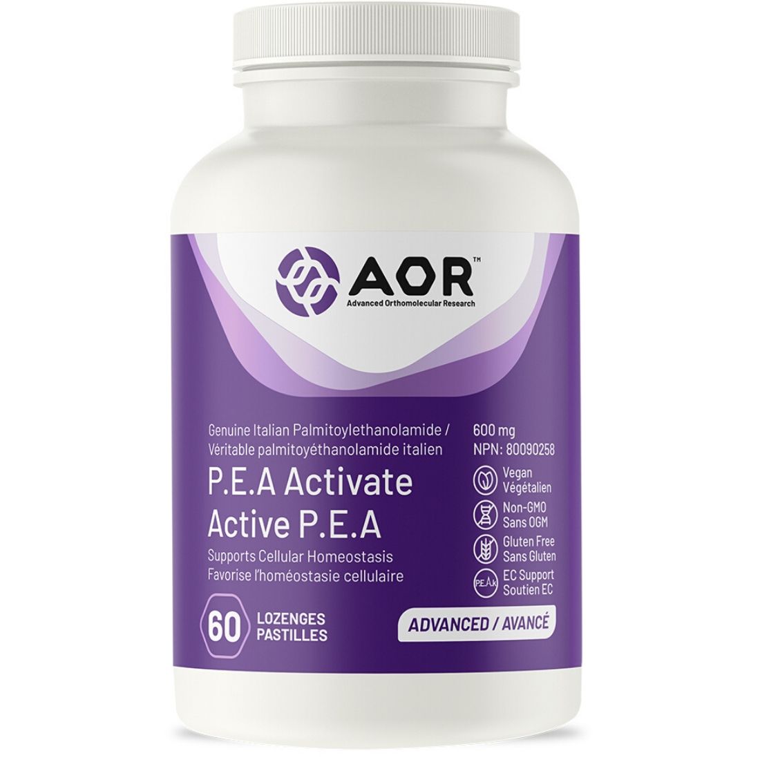 AOR P.E.A.k Activate 600mg (Endocannabinoid System Support), 60 Watermelon Flavoured Lozenge