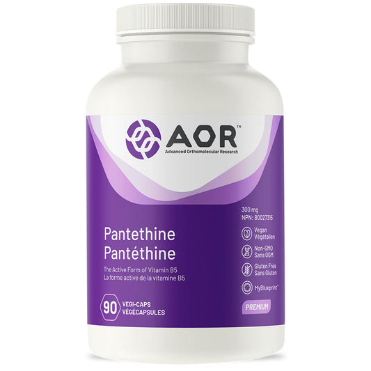 AOR Pantethine 300mg (Biological metabolite of pantothenic acid), 90 Vegi-Capsules