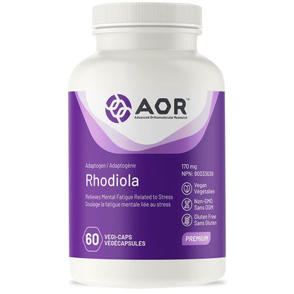 AOR Rhodiola 170mg, Promotes Calm, Focus, and Energy for Busy Days, 60-120 Vegetable Capsules