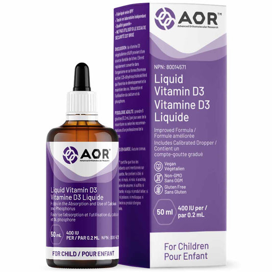 AOR Vitamin D3 (Child), 400IU Liquid, 50ml (250 servings)