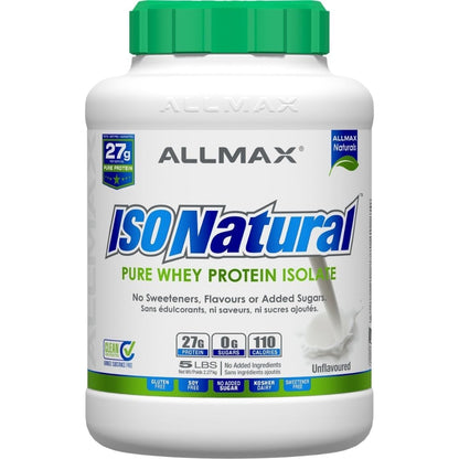 Allmax IsoNatural, 100% Natural Pure Whey Protein Isolate, 99% Lactose Free
