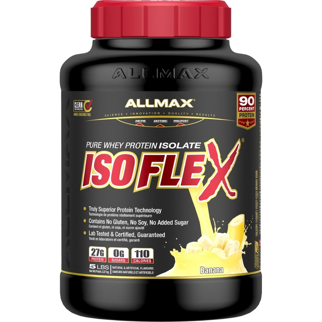 Banana 5lb }  | Allmax Pure Whey Protein Isolate Isoflex // Banana flavour