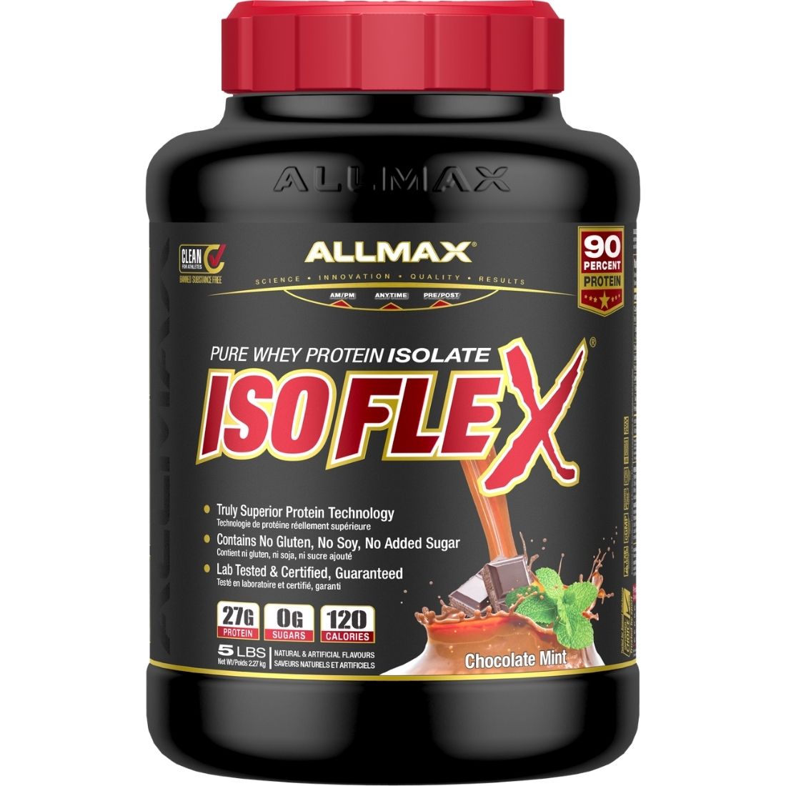 Chocolate Mint 5lb | Allmax Pure Whey Protein Isolate Isoflex // Chocolate Mint flavour