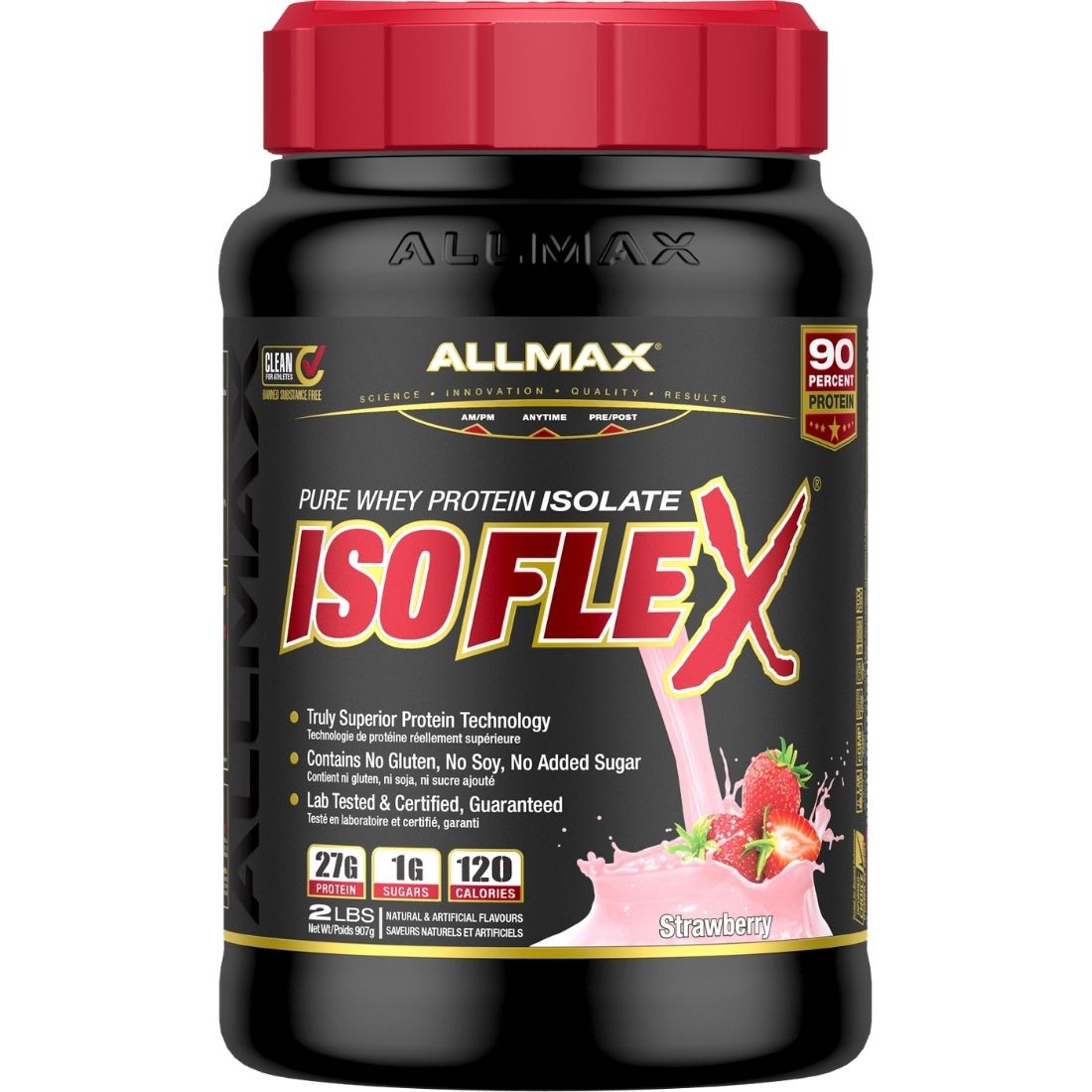Strawberry 2lb | Allmax Pure Whey Protein Isolate Isoflex // Strawberry flavour