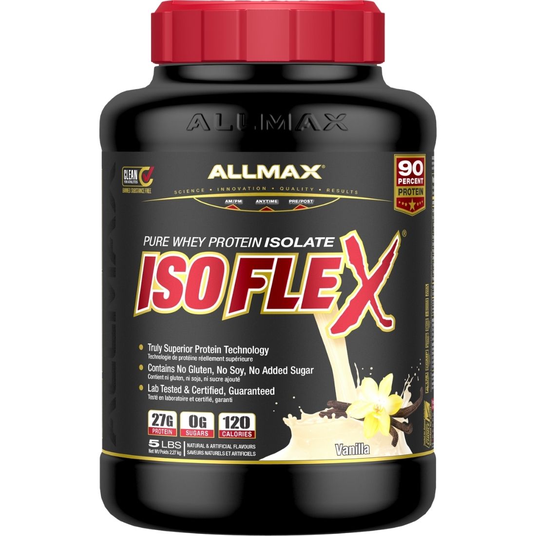 Vanilla 5lb | Allmax Pure Whey Protein Isolate Isoflex // Vanilla flavour