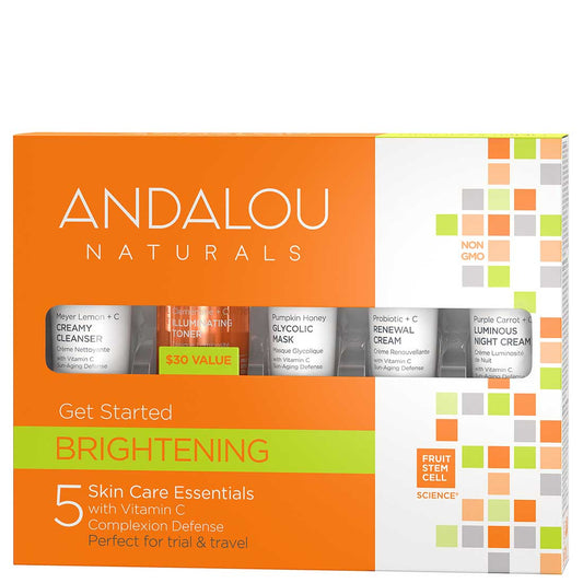 Andalou Naturals Brightening Get Started Kit, 5 Piece Kit