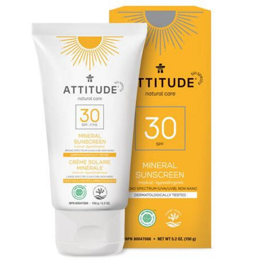 Attitude Skincare SPF 30 Mineral Sunscreen Lotion, Adult, 150g