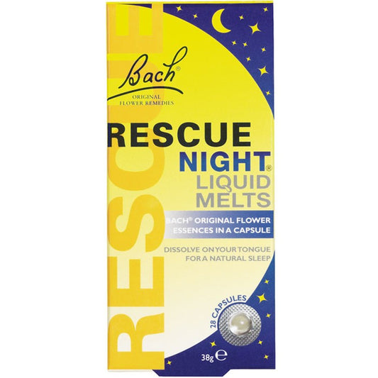 Bach Rescue Night Liquid Melts, Rescue Remedy Sleep Capsules, 28 Capsules