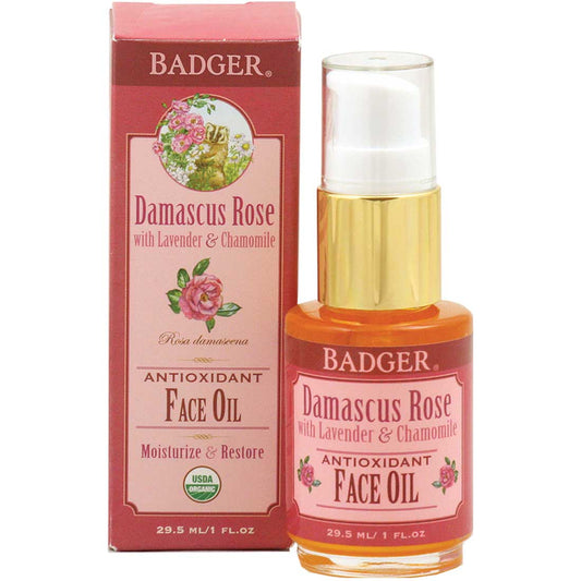 Badger Damascus Rose Antioxidant Face Oil, 29.5ml