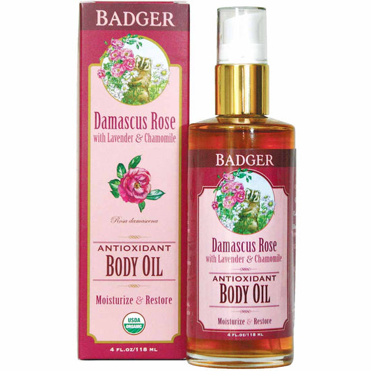Badger Damascus Rose Body Oil, 118ml