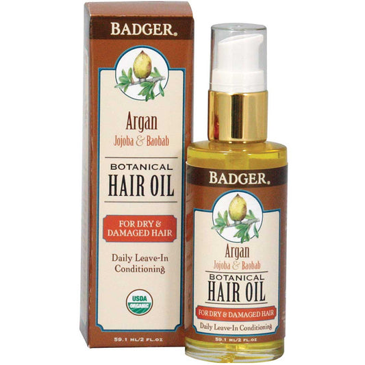 Badger Hair Oil (Argan) Leave-in Conditioning, 59ml