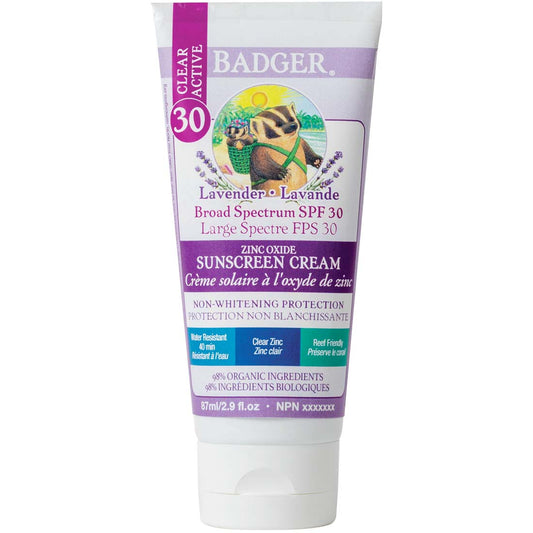 Badger SPF 30 Clear Zinc Sunscreen Cream (NEW!)