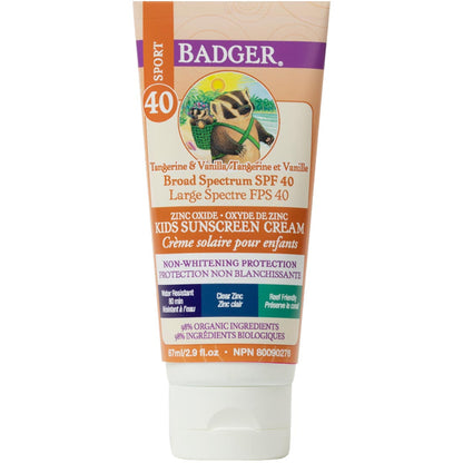 Badger SPF 40 Kids Clear Zinc Sunscreen, 87ml (NEW!)