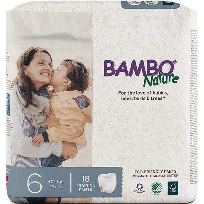 Bambo Nature Eco-Friendly Training Pants, Up to 12 hrs protection, Breathable, Free of harmful chemicals