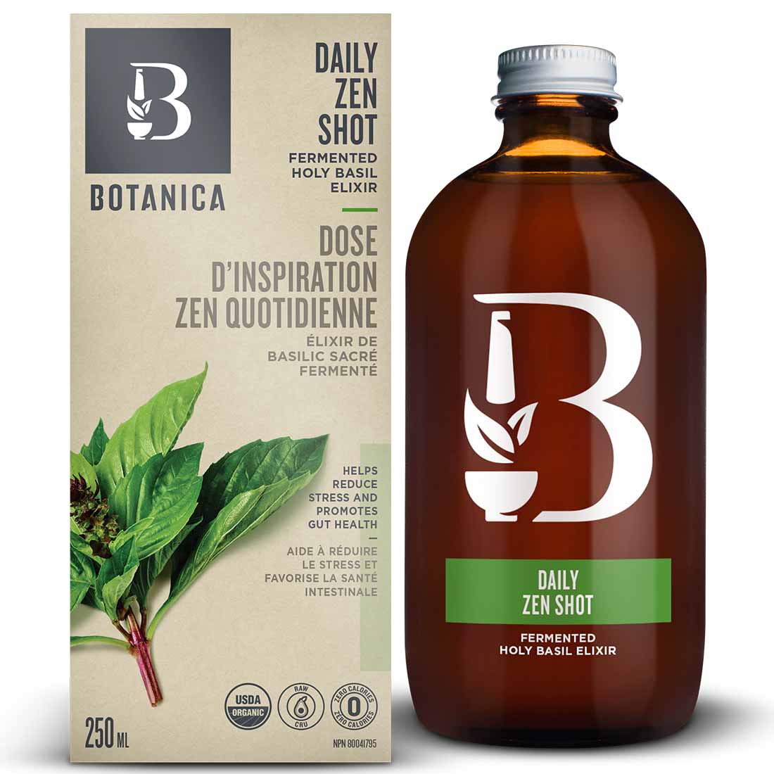 Botanica Daily Zen Shot (Fermented Holy Basil - Certified Organic), 250ml