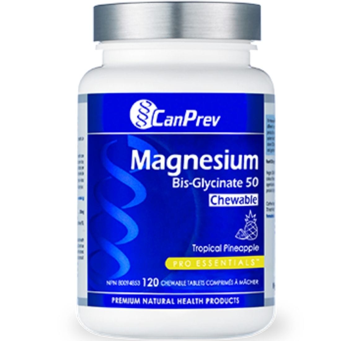 CanPrev Chewable Magnesium Bisglycinate 50mg Tropical Pineapple 50 C canprev-chewable-magnesium-bisglycinate-50mg-tropical-pineapple-50-c