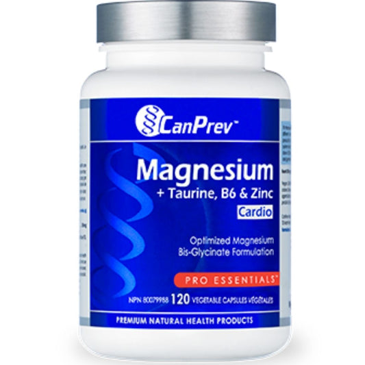 CanPrev Magnesium + Taurine, B6 & Zinc For Cardio, 120 Vegetable Capsules