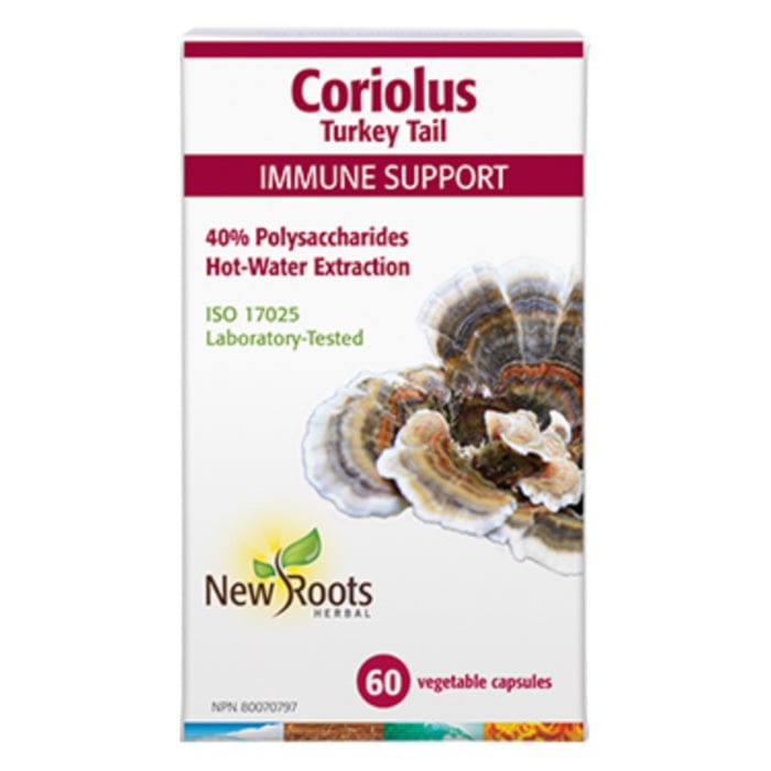 New Roots Coriolus Turkey Tail 500mg From 55% polysaccharides, 60 Vegetable Capsules