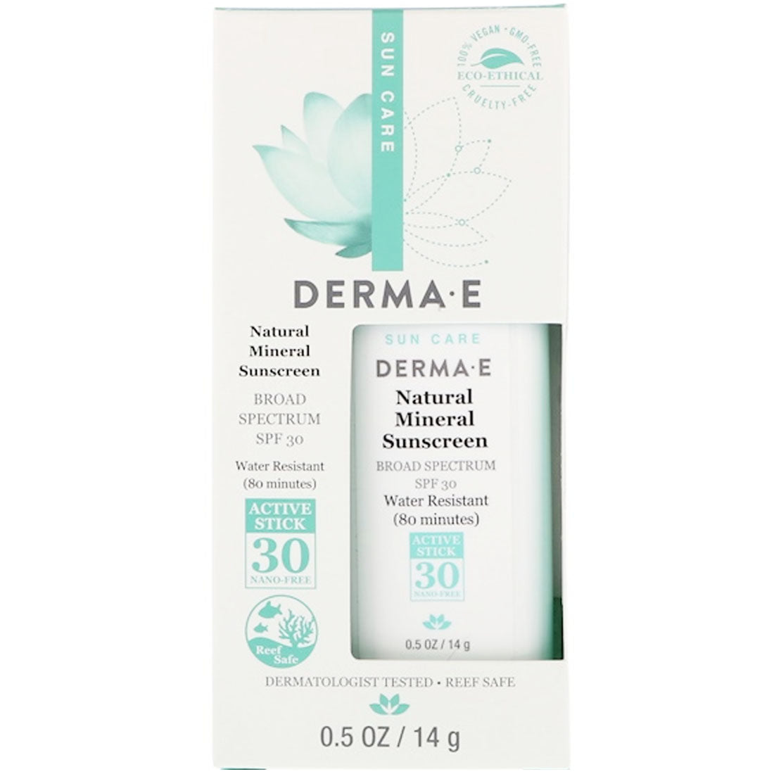 Derma E Natural Mineral Sunscreen SPF30, Water Resistant, 14g