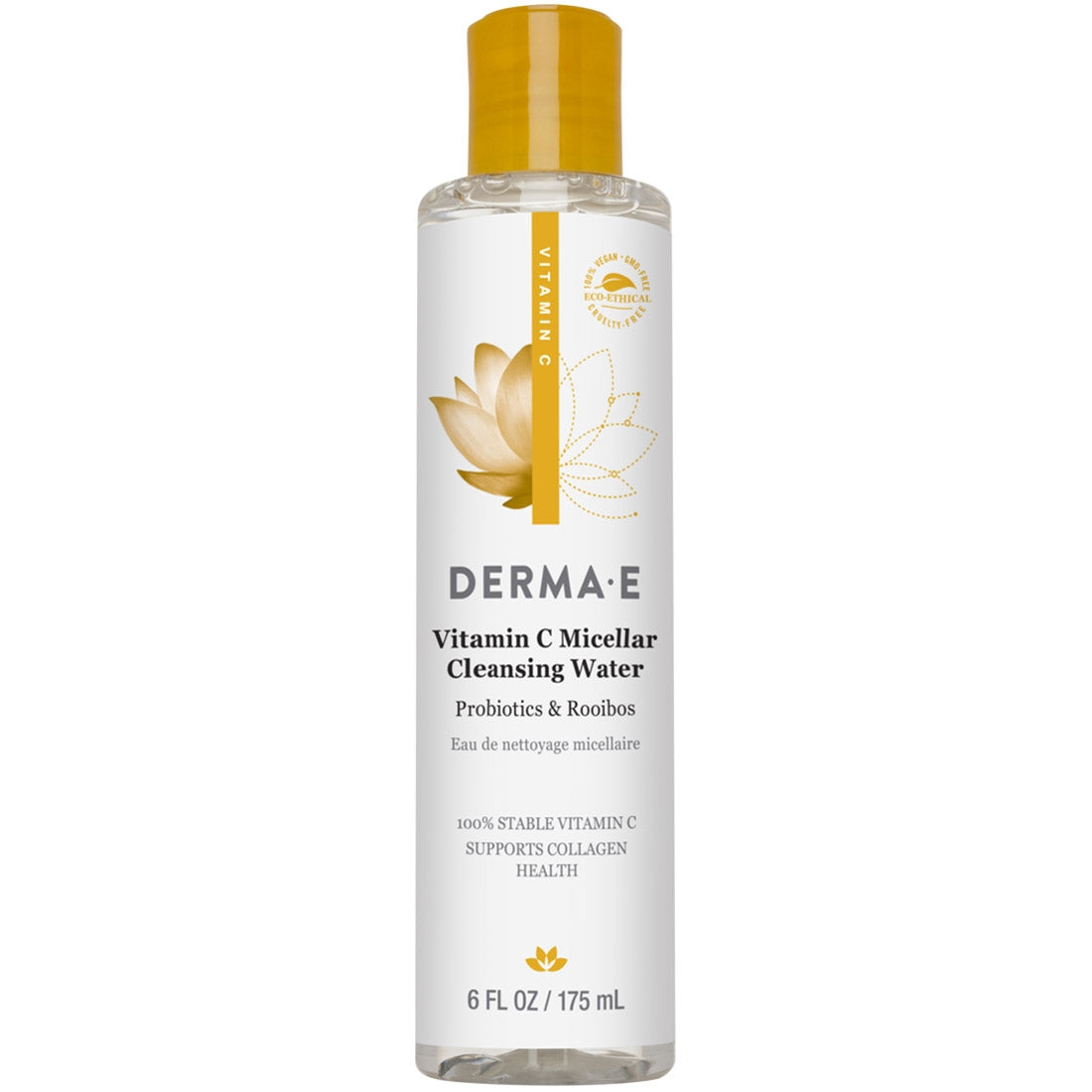 Derma E Vitamin C Micellar Cleansing Water, Probiotics & Rooibos, 175ml