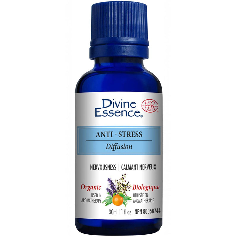 Divine Essence Anti-Stress Essential Oil Blend (Organic), 15-30ml