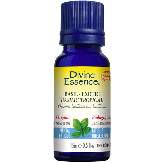 Divine Essence Basil - Exotic Essential Oil (Organic), 15ml