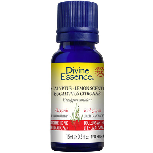 Divine Essence Eucalyptus Lemon-Scented Essential Oil (Organic), 15ml