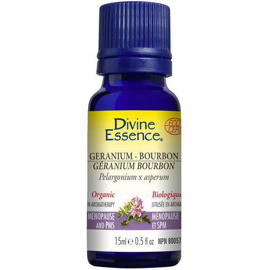 Divine Essence Geranium Bourbon Essential Oil (Organic), 15ml