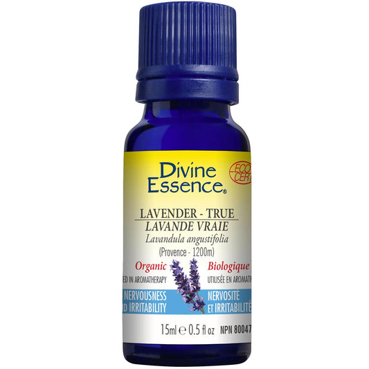 Divine Essence Lavender - True (Provence-1200m) Essential Oil (Organic), 15ml