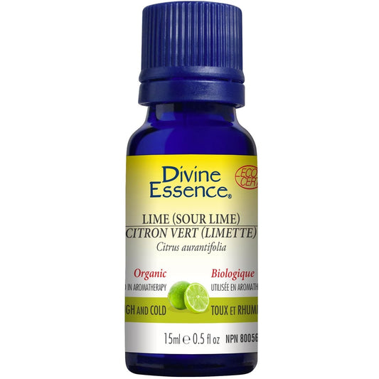 Divine Essence Lime (Sour Lime) Essential Oil (Organic), 15ml