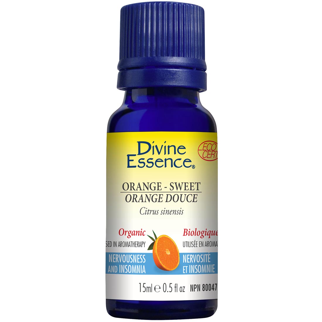 Divine Essence Orange - Sweet Essential Oil (Organic), 15ml