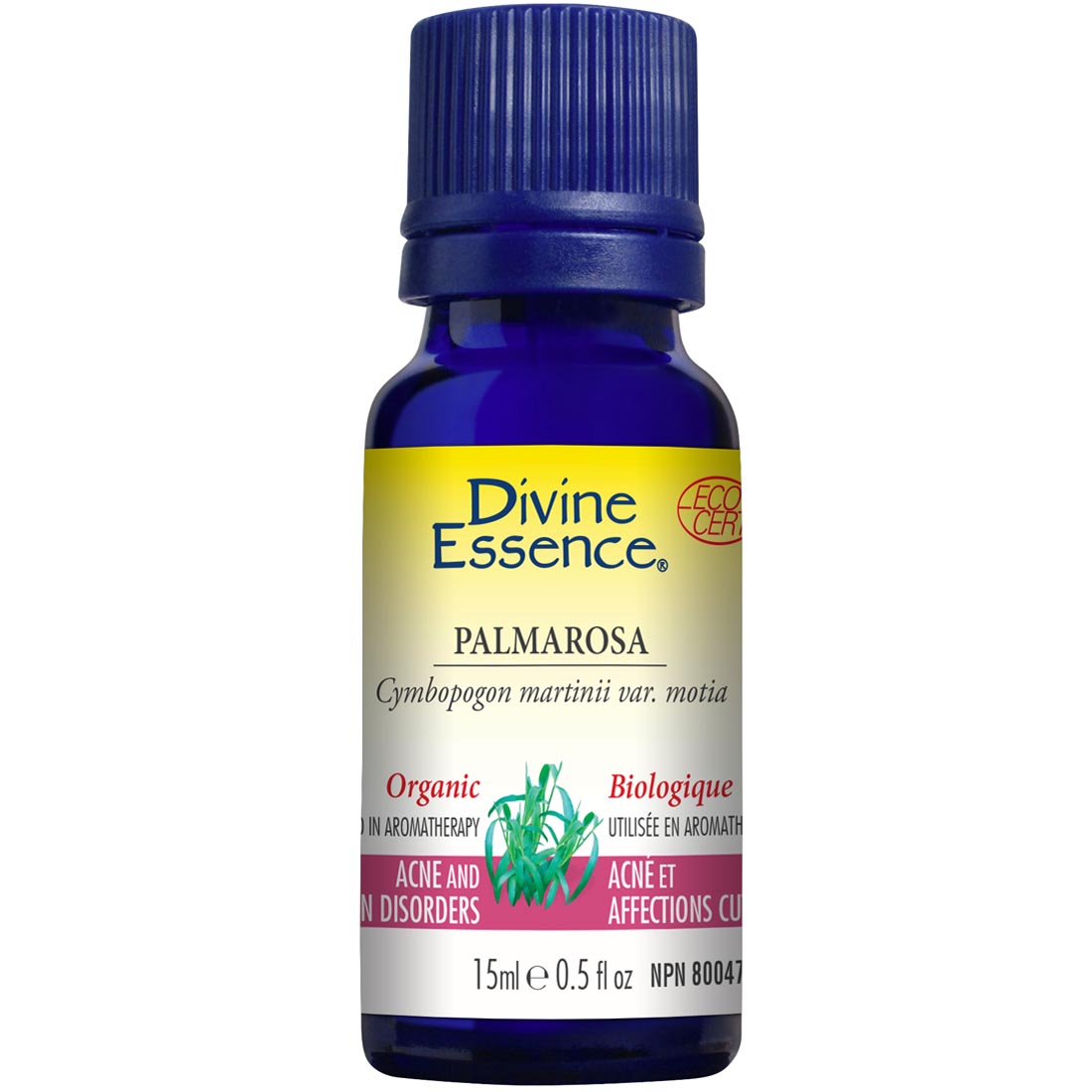 Divine Essence Palmarosa Essential Oil (Organic), 15ml