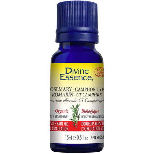 Divine Essence Rosemary - Camphor Type Essential Oil (Organic), 15ml