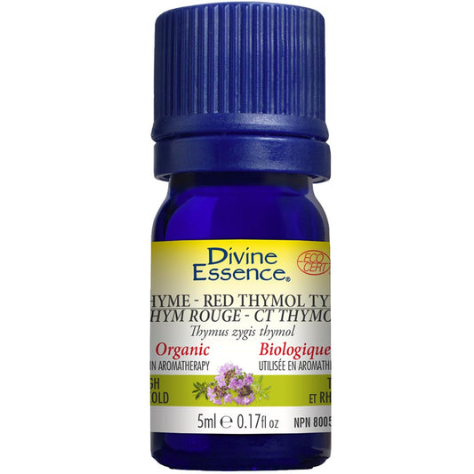 Divine Essence Thyme Red - Thymol Essential Oil (Organic), 5ml