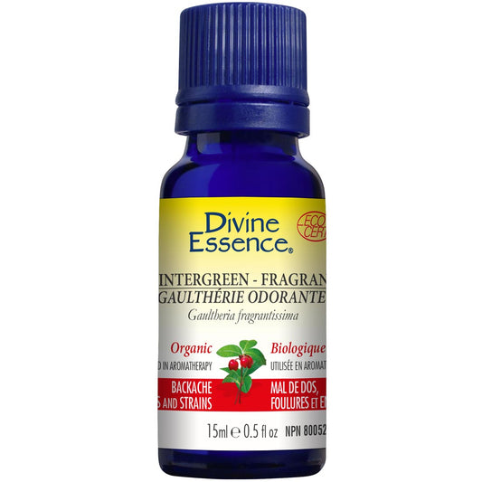 Divine Essence Wintergreen - Fragrant Essential Oil (Organic), 15ml